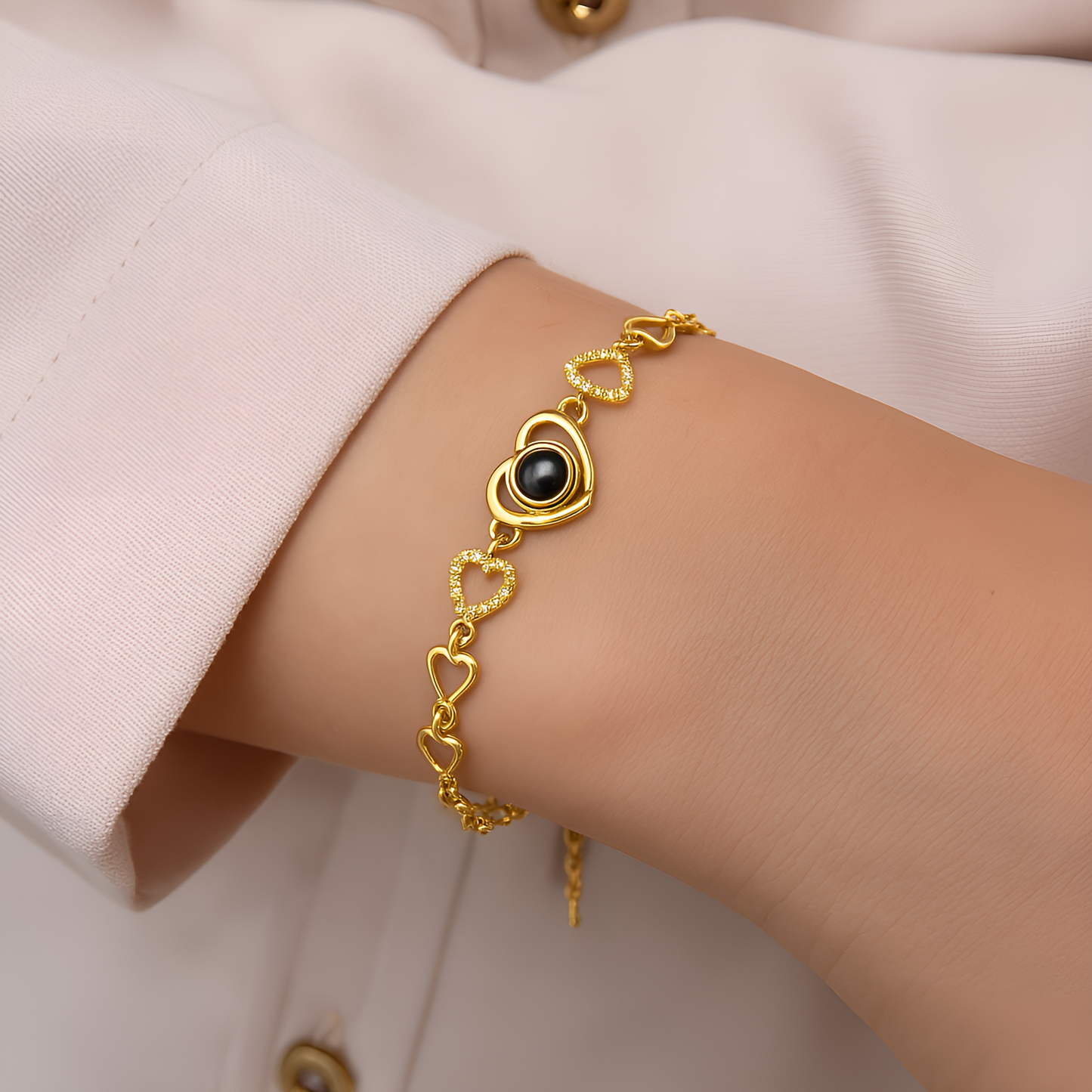 Heart Color Photo Bracelet