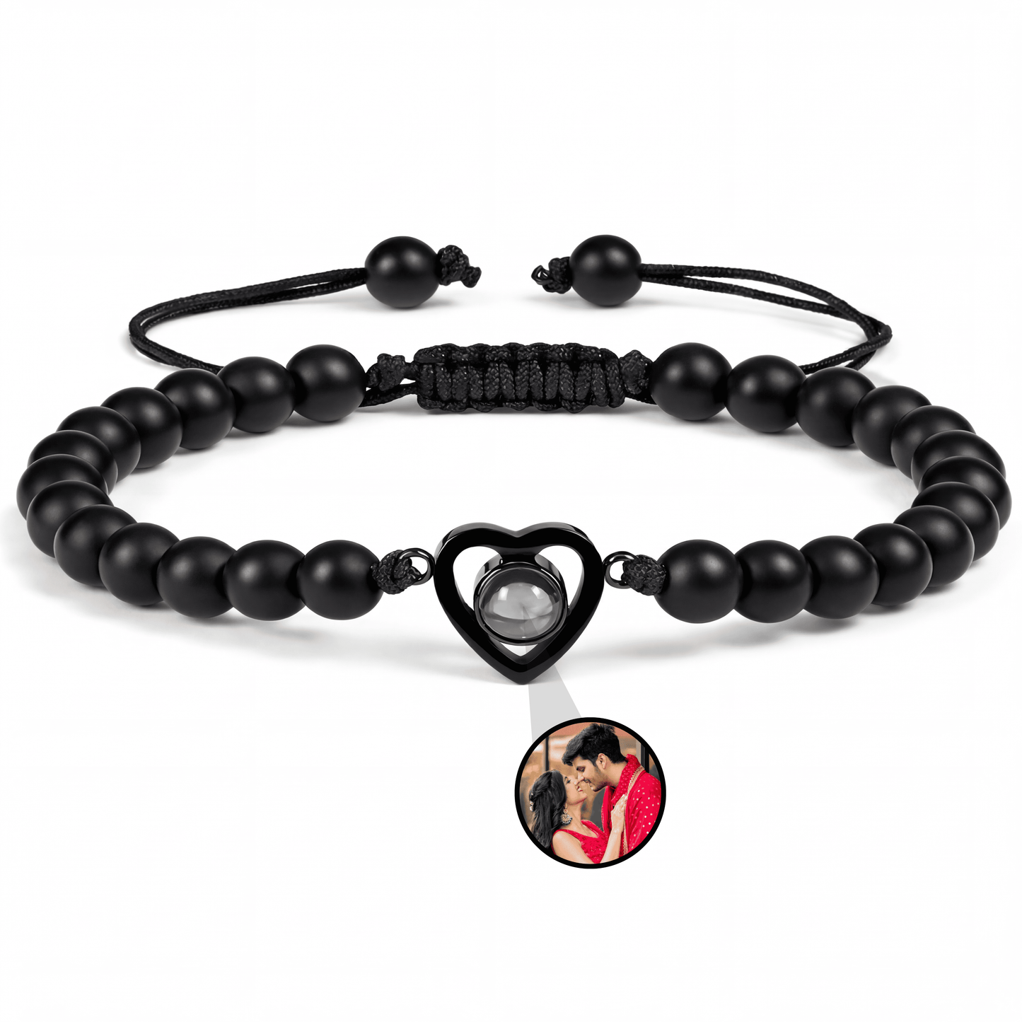 Heart Beaded Photo Bracelet