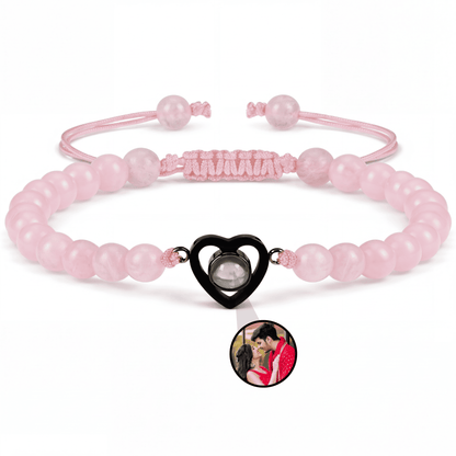 Heart Beaded Photo Bracelet