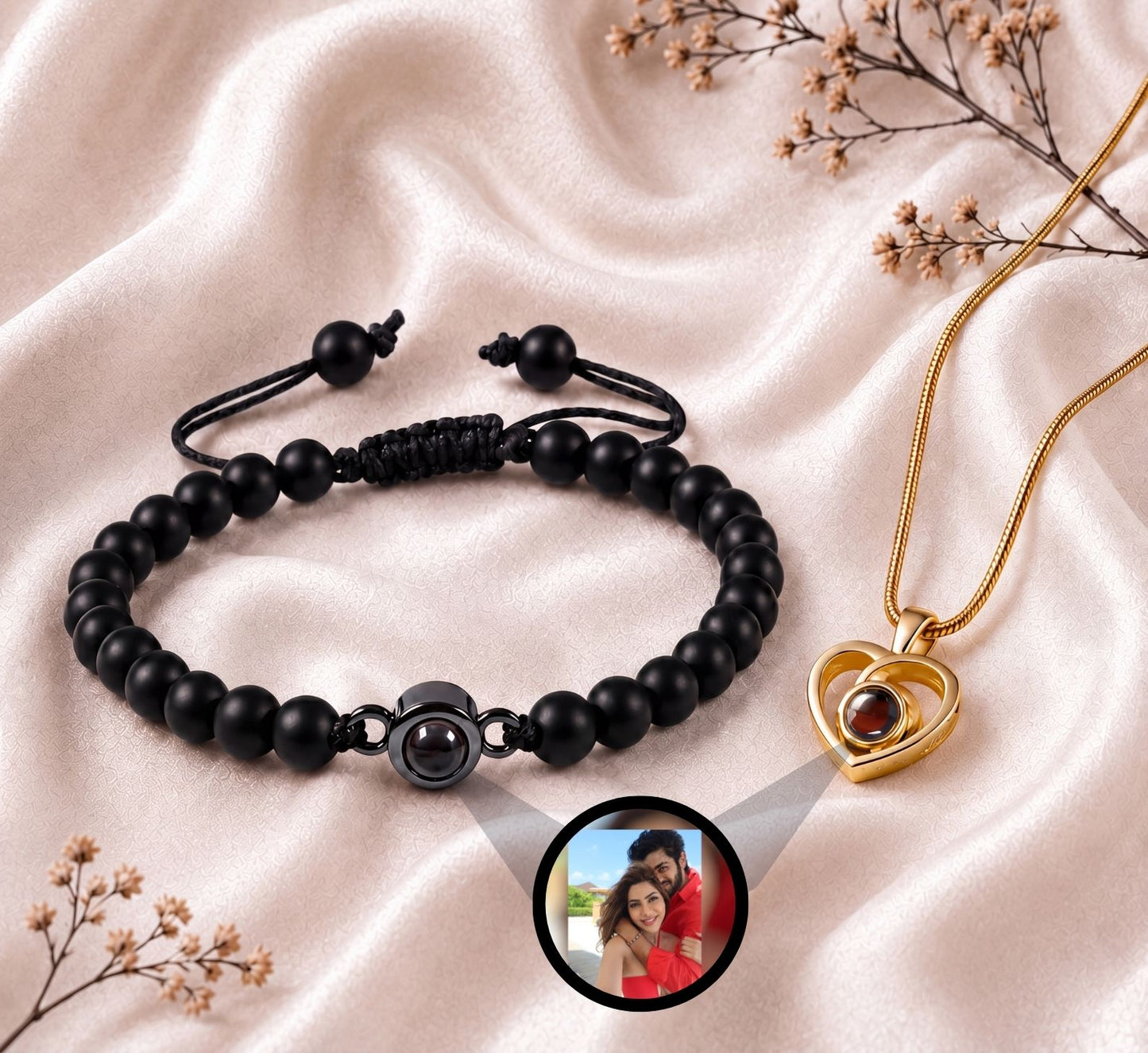 Couple Bracelet + Interlaced Necklace