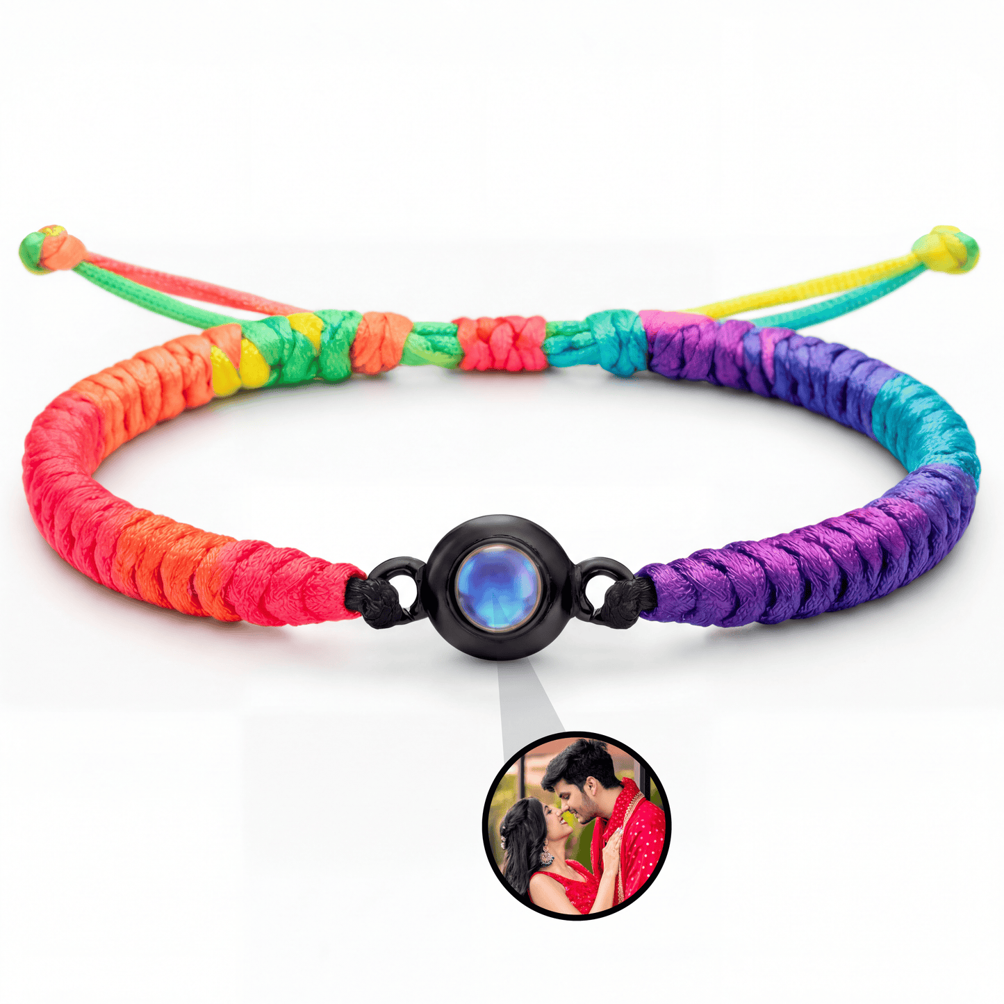 Thick Braided Color Photo Bracelet