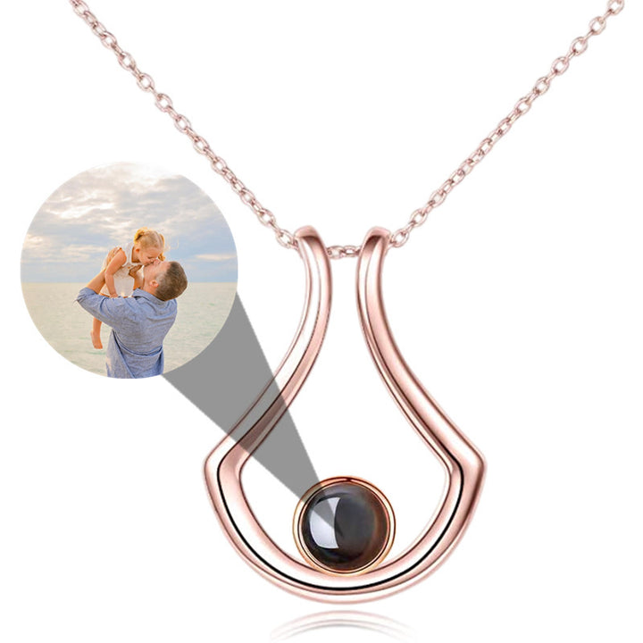 U-Shaped Photo Projection Necklace
