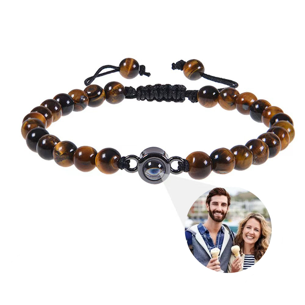 Frosted Stone Color Photo Bracelet