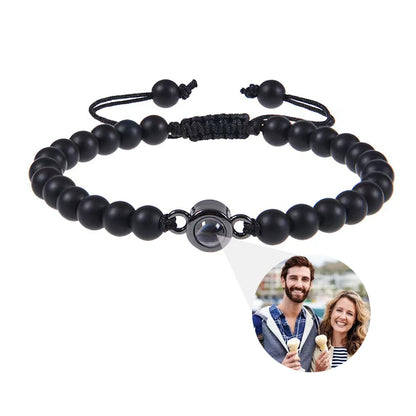 Frosted Stone Color Photo Bracelet