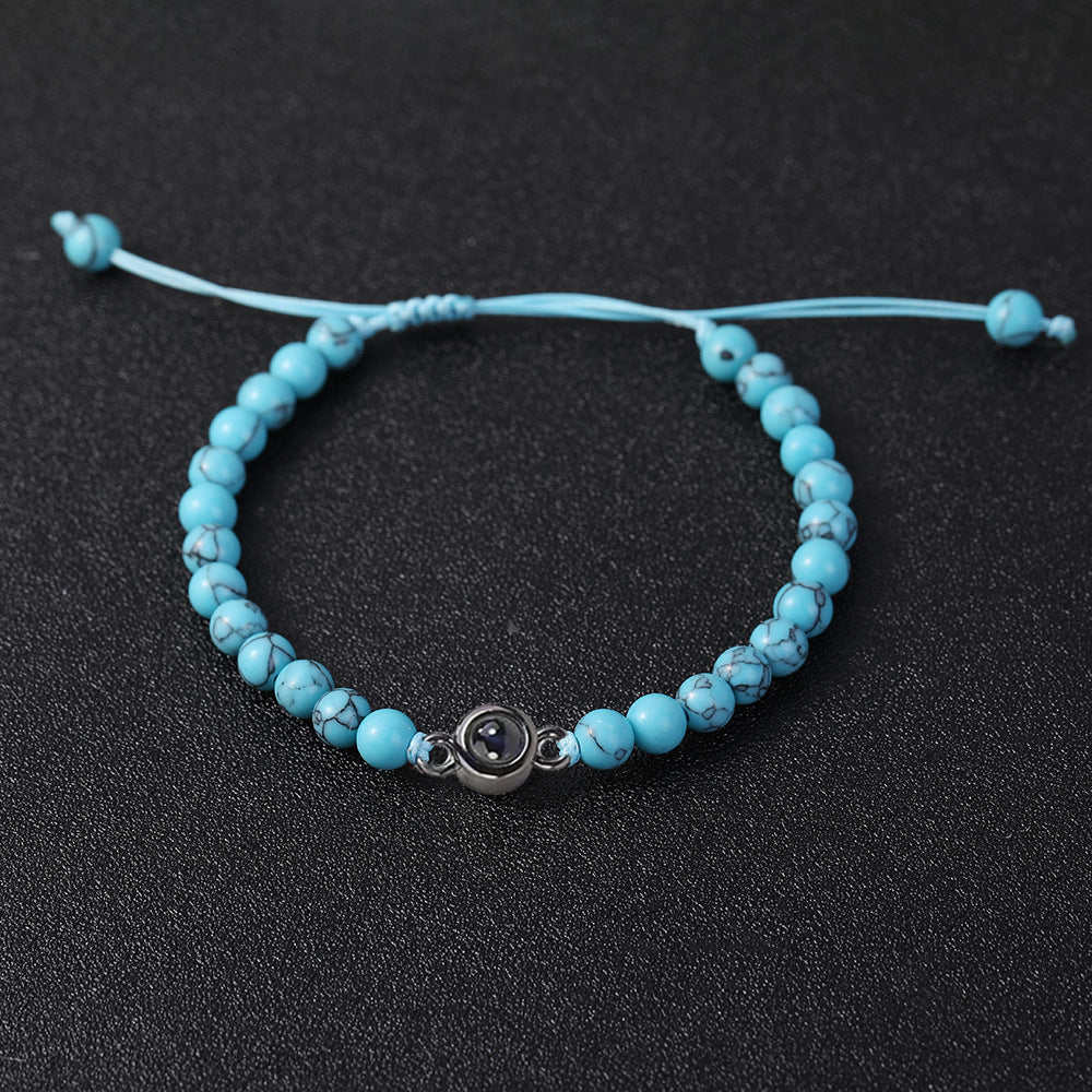 Frosted Stone Color Photo Bracelet