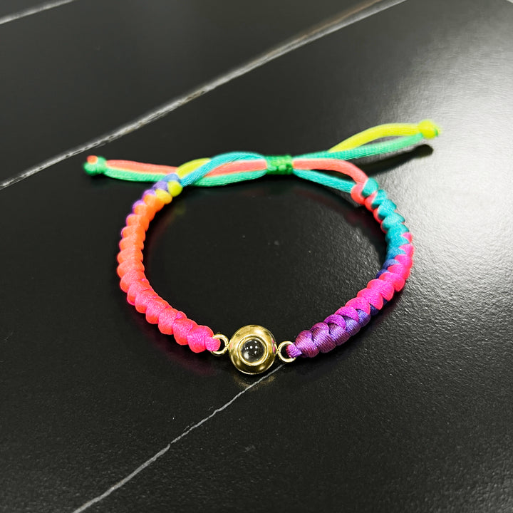 Personalised Thick Braided Color Photo Bracelet